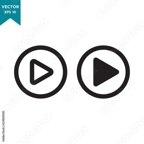 Free Download play vector icon in trendy flat design - GFXLoad
