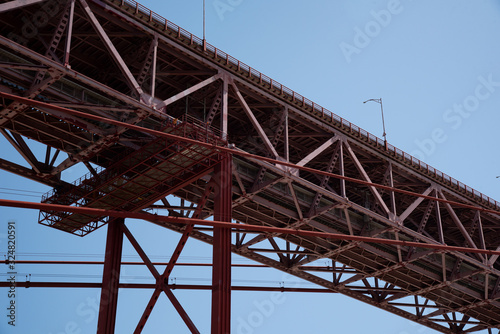 construction of the 25 april bridge in lisbon photo