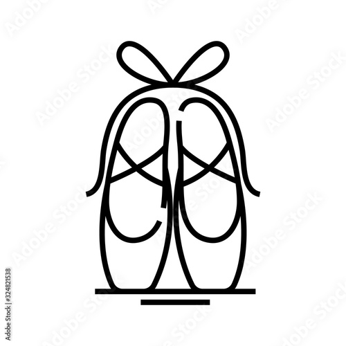 Ballet shoes line icon, concept sign, outline vector illustration, linear symbol.