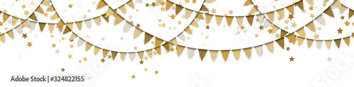 seamless colored garlands and confetti background