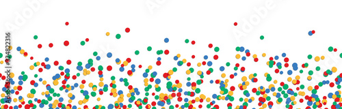 seamless colored confetti on lower border with free space for text
