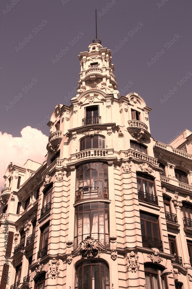 Madrid, Spain. Vintage filtered colors style.