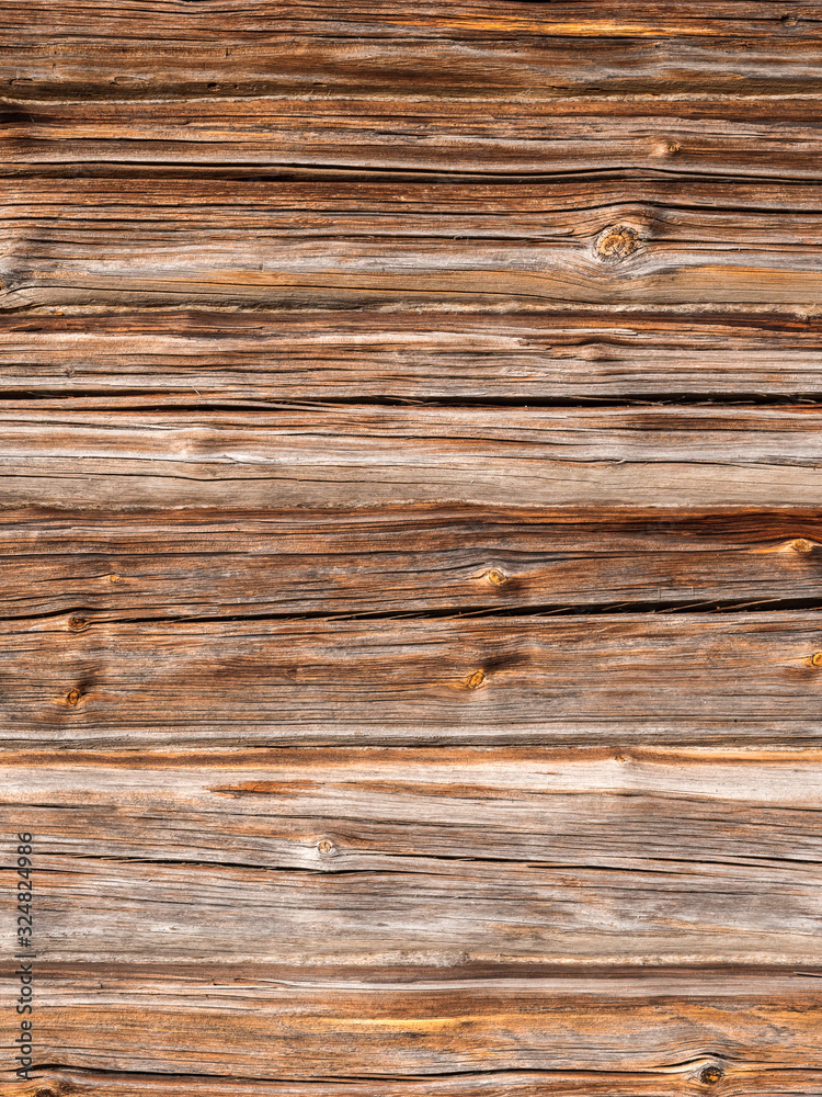 Old grayed surface of planed log wall Old grayed surface of planed log wall