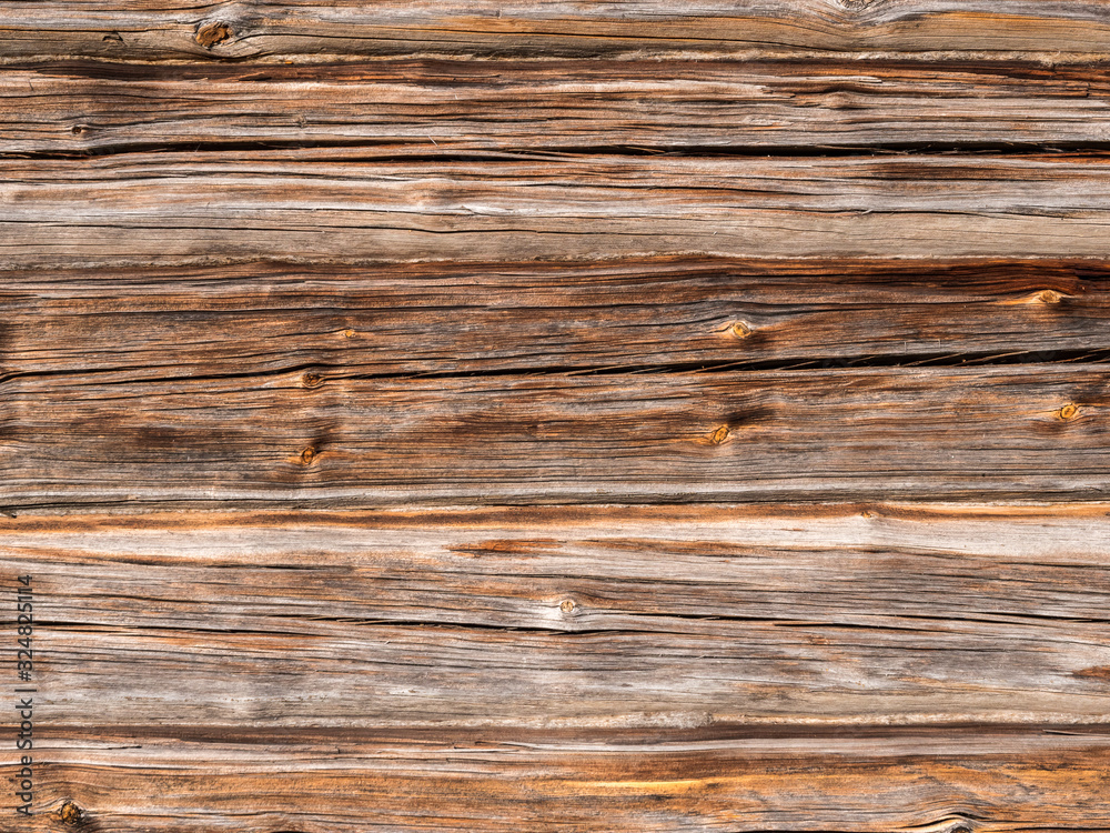 Old grayed surface of planed log wall Old grayed surface of planed log wall
