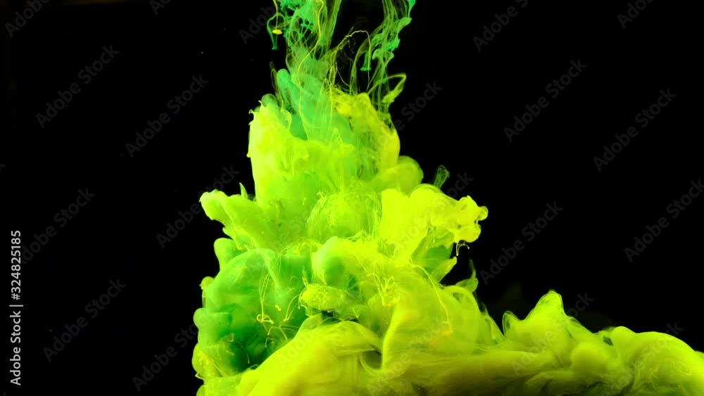4K, Color drops in water, abstract color mix, drop of Ink color mix paint falling on water Colorful ink in water, 4K footage,