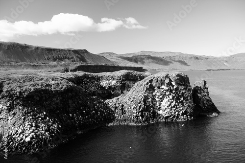 Iceland - Snaefellsnes. Black and white vintage style photo. photo