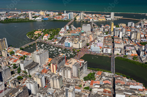 Galo da Madrugada carnival, Recife, Pernambuco, Brazil on March 1, 2014. Every Saturday of the carnival goes out through the streets of downtown Recife. It is one of the largest carnival in Brazil. photo