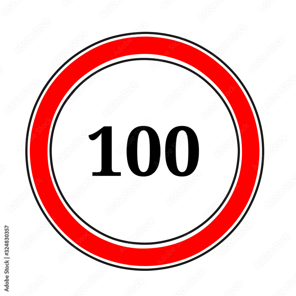 Traffic sign speed limit 100 Traffic sign speed limit 100