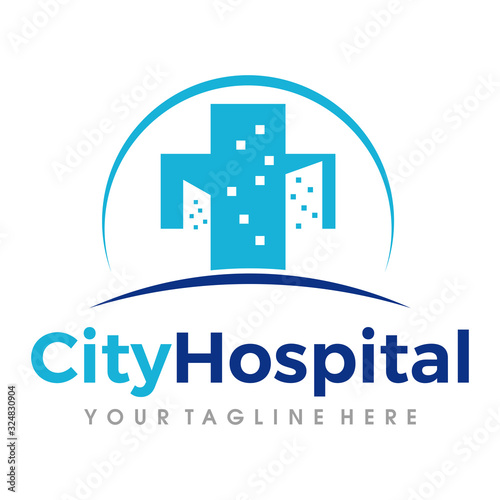 Cross and Health care, Hospital Logo Vector