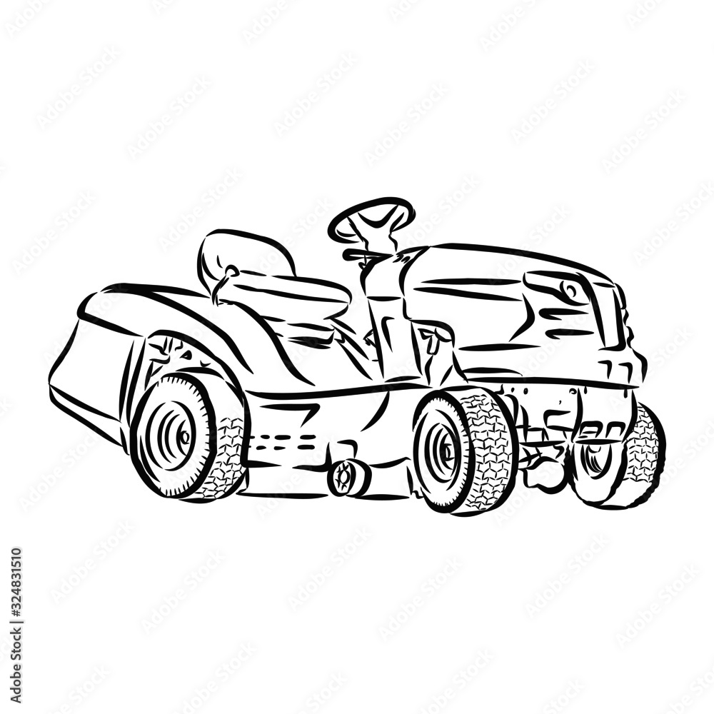 illustration of a garden tractor illustration of a garden tractor