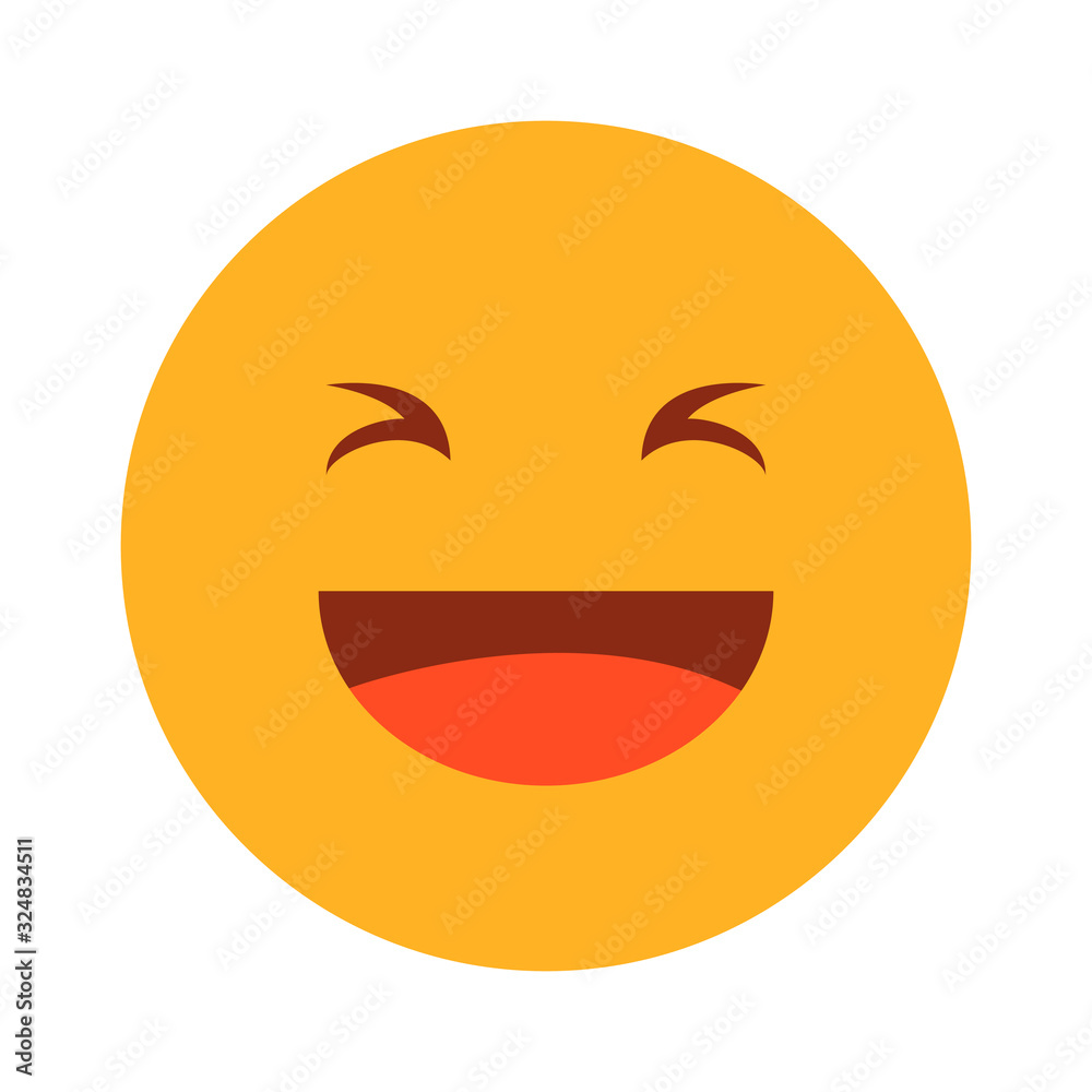 Emoji laughing vector isolated. Yellow emoticon illustration Emoji laughing vector isolated. Yellow emoticon illustration
