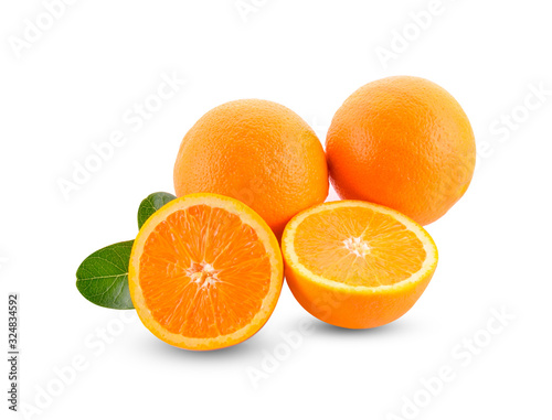 Fresh orange isolated on a white background