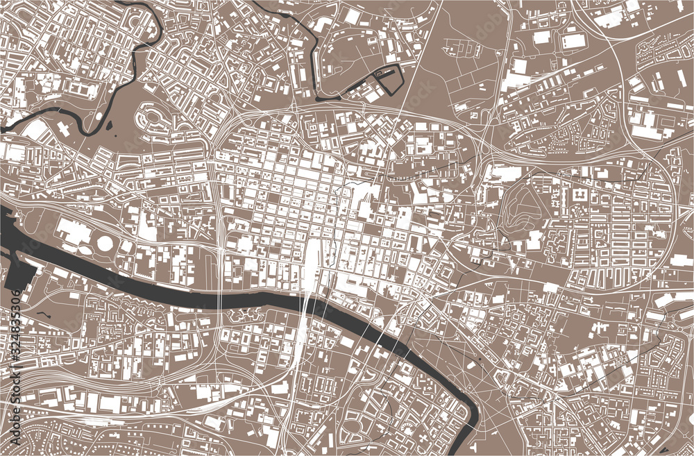 Obraz premium map of the city of Glasgow, Scotland, UK
