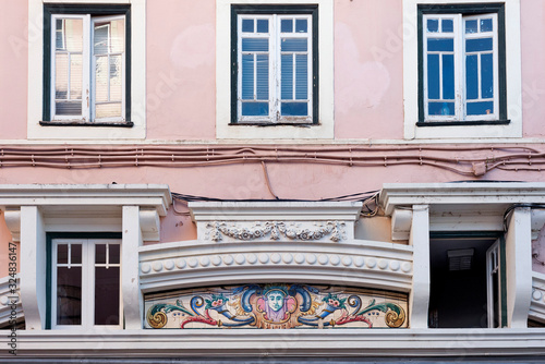 panel of azulejos on a house in Coimbra, Portugal
