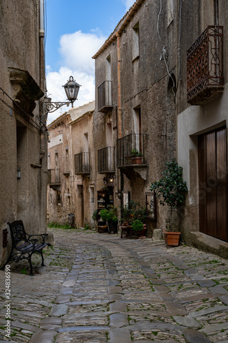 Fototapeta Naklejka Na Ścianę i Meble -  The beautiful hilltop village of Erice Italy (Sicily)