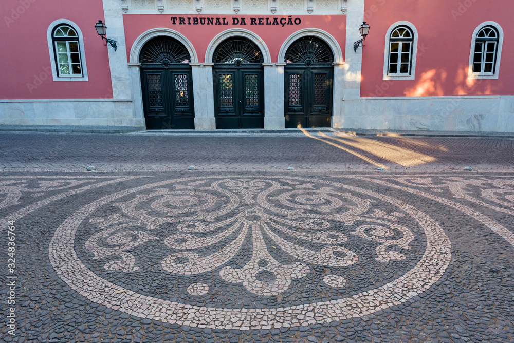 The Barahona Palace building occupied by the Court of Appeal of Évora in Evora, Alentejo, Portugal