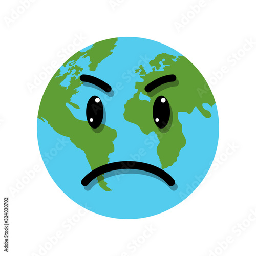 Earth globe angry emotion