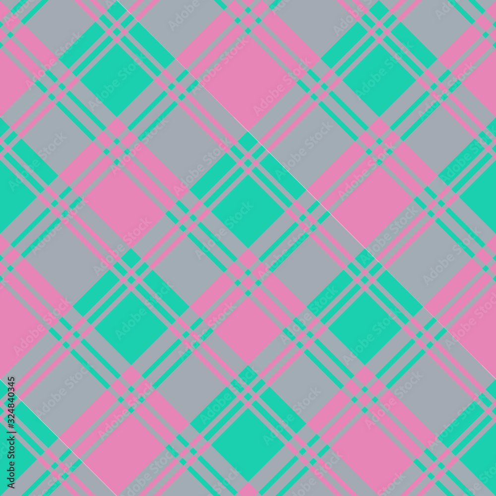 Seamless pattern in fine pink and mint green colors for plaid, fabric, textile, clothes, tablecloth and other things. Vector image. 2
