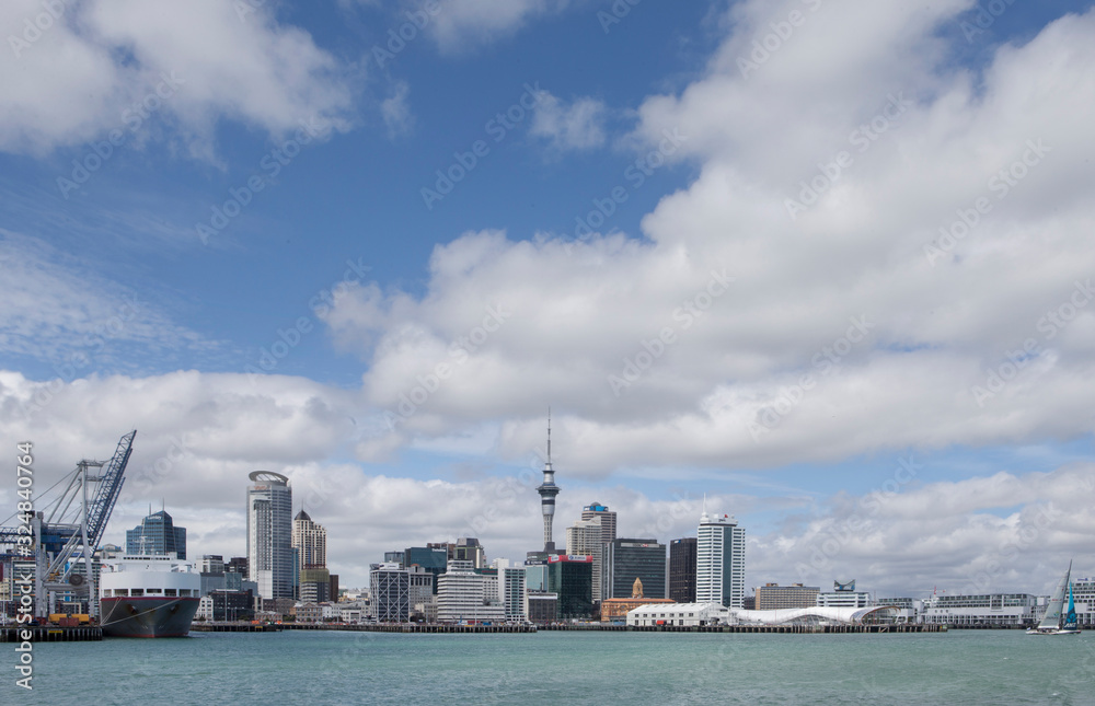 Skyline Auckland New Zealand. Harbour Skytower