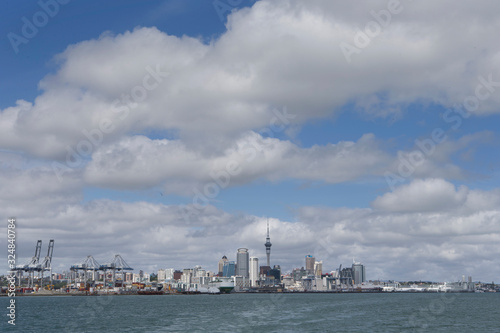 Skyline Auckland New Zealand. Harbour Skytower © A