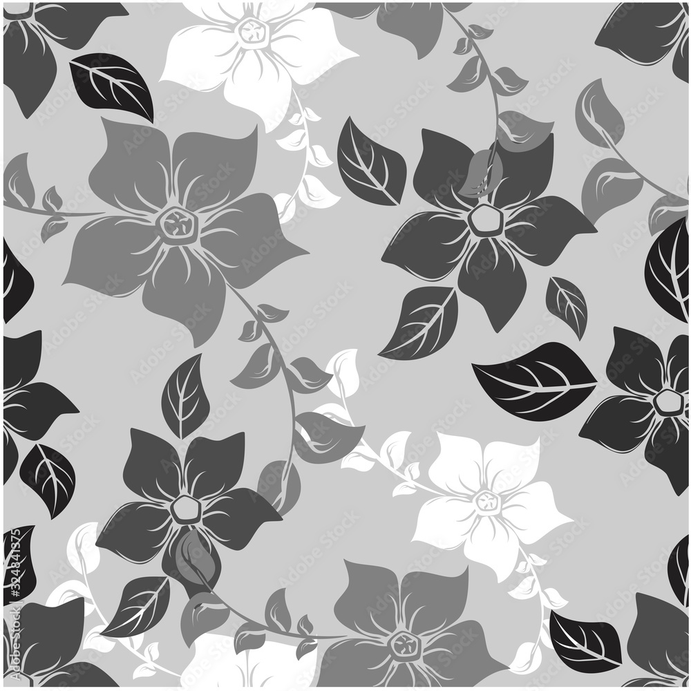 Fototapeta premium Vector abstract background flowers seamless pattern