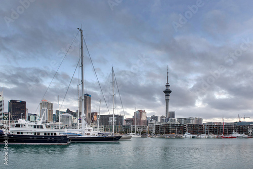 Harbour Auckland and boats New Zealand. Sailingboats
