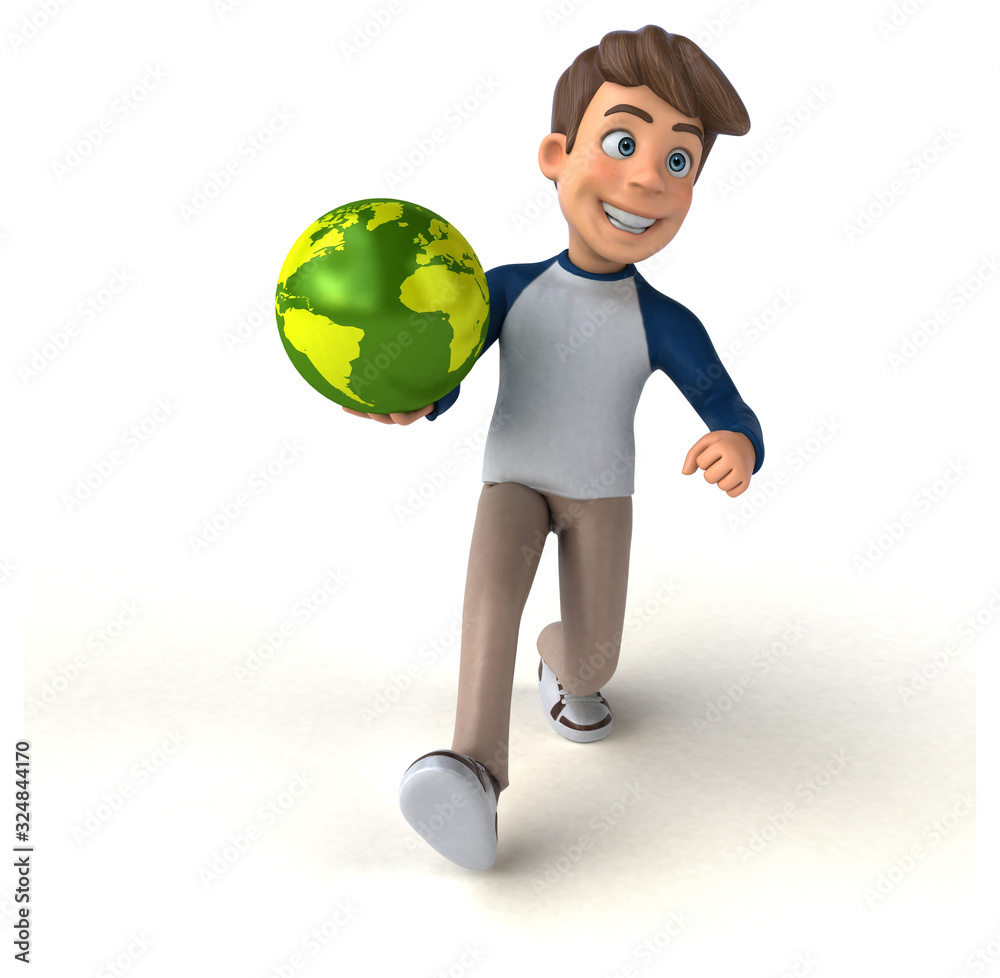 3D cartoon character fun teenager 3D cartoon character fun teenager