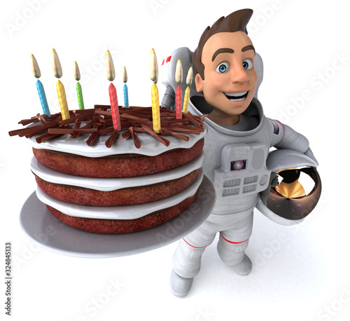 Fototapeta Naklejka Na Ścianę i Meble -  Fun astronaut - 3D Illustration