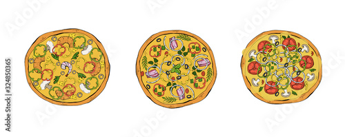 Pizza set. Margherita and pepperoni