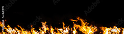 Fire flames on black