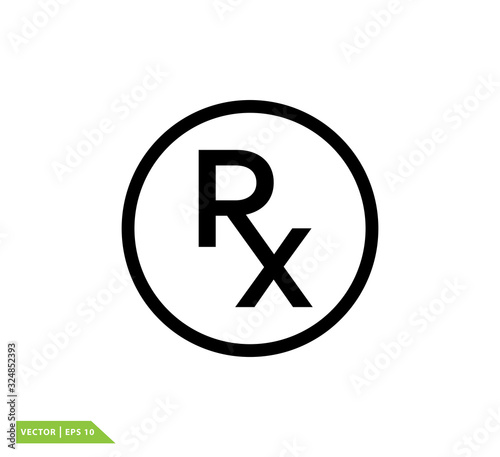 RX icon sign symbol logo design template