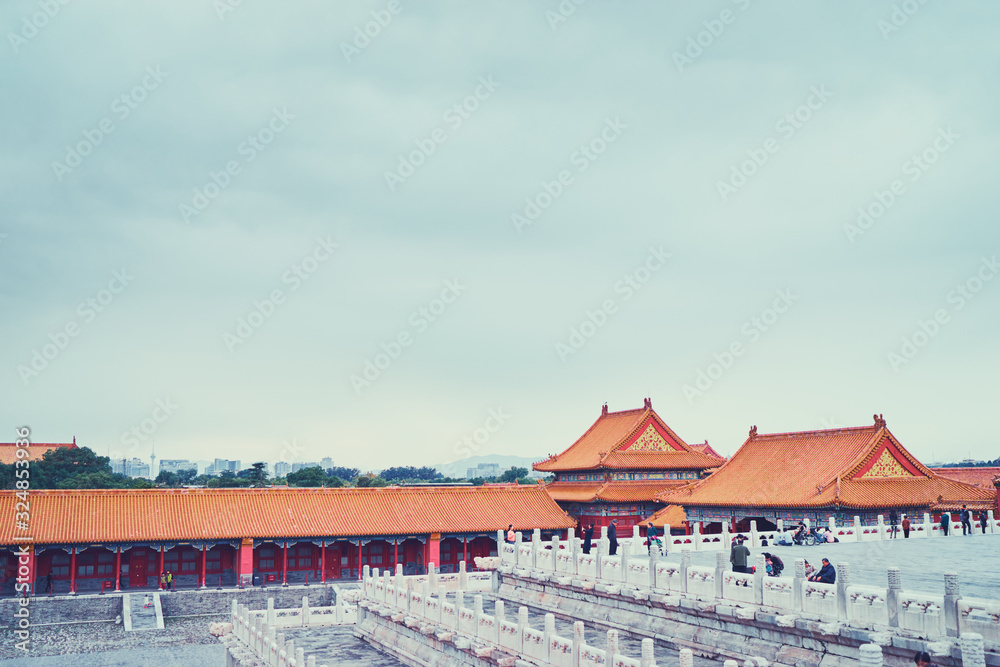 Ancient royal palaces of the Forbidden City in Beijing, China. 14th of October 2017 Ancient royal palaces of the Forbidden City in Beijing, China. 14th of October 2017