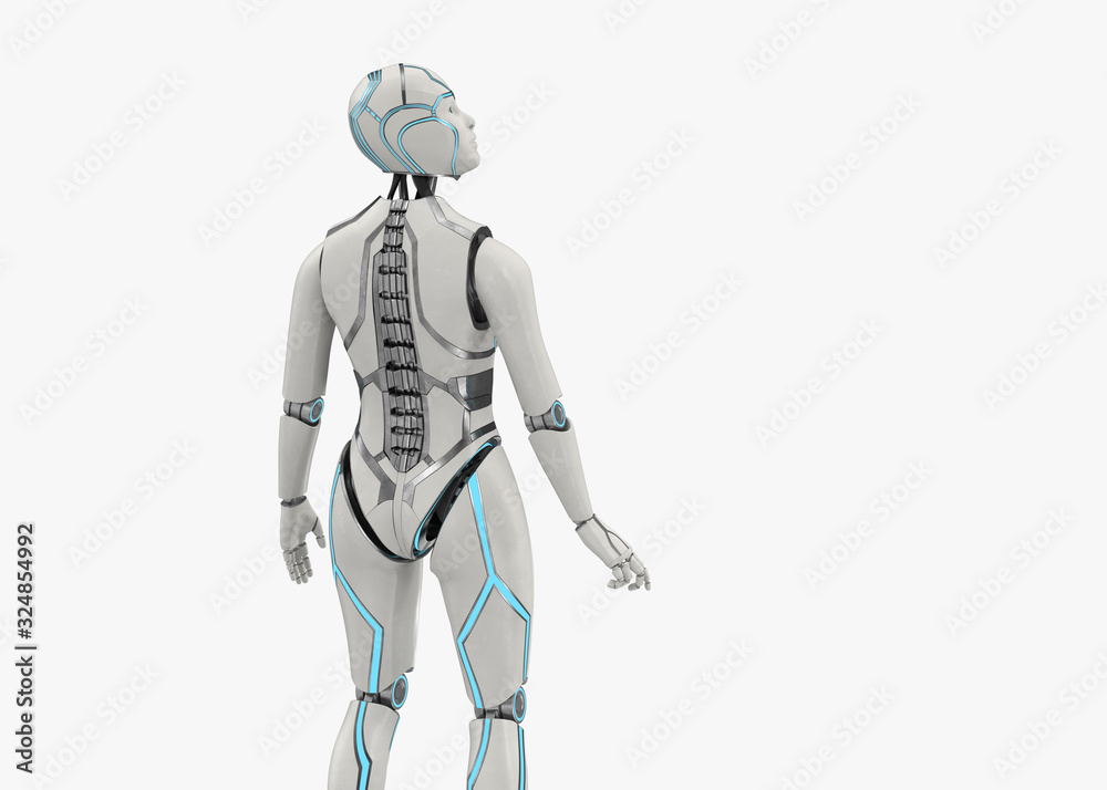 Cyborg female 3d model 