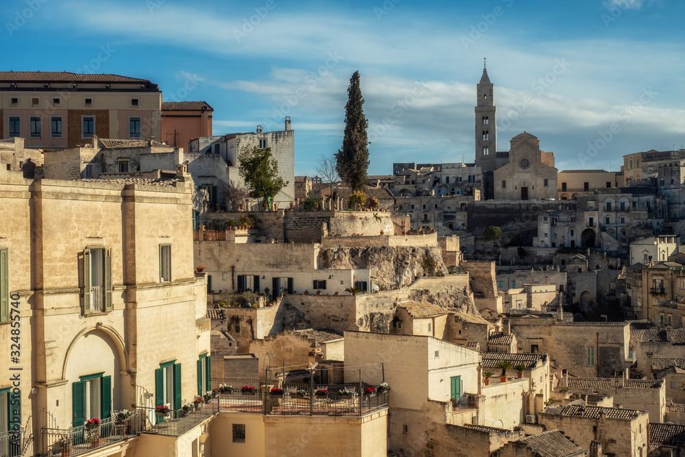 Rooftops of a beautiful Matera town, Italy