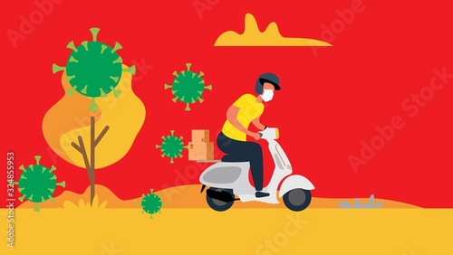 Corona virus in China. people white medical face mask. Concept of coronavirus quarantine. vector ilustration