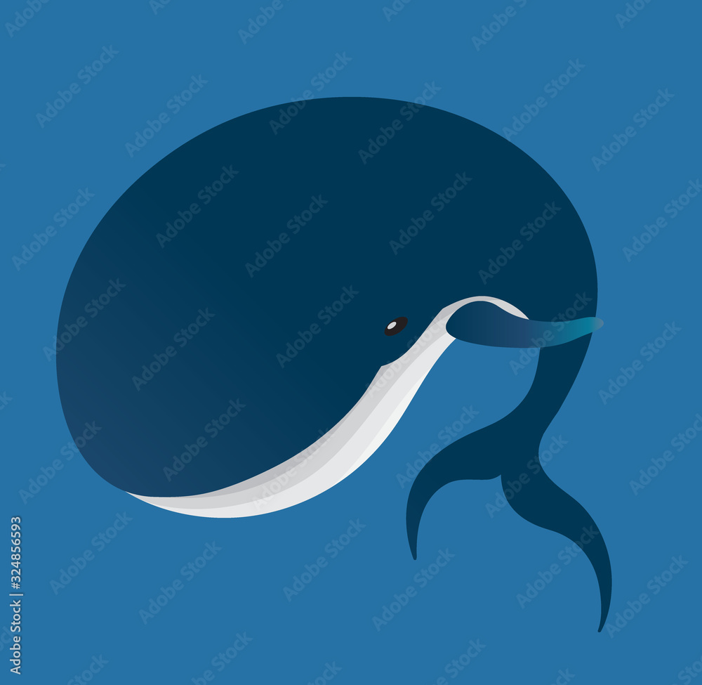 Obraz premium isolated vector striped whale animal gradient color 