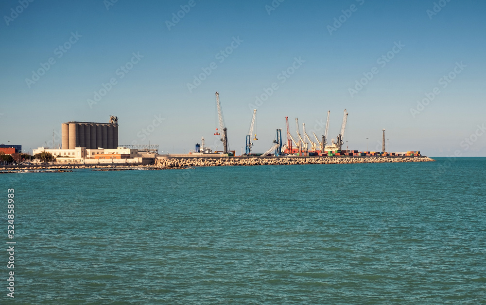 Industrial port of Bari, Italy