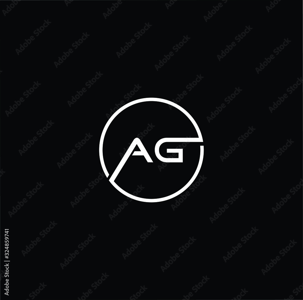 Outstanding professional elegant trendy awesome artistic black and white color AG GA initial based Alphabet icon logo. Outstanding professional elegant trendy awesome artistic black and white color AG GA initial based Alphabet icon logo.
