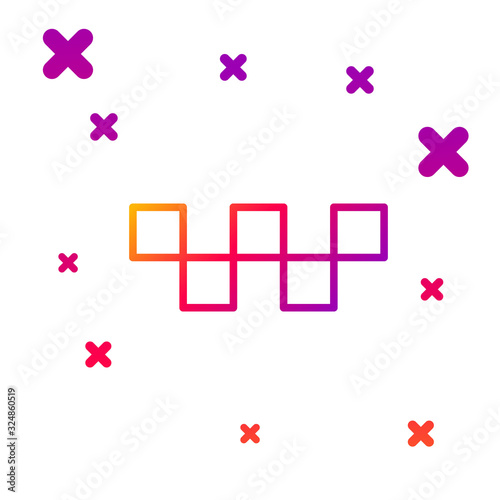 Color line Taxi car roof icon isolated on white background. Gradient random dynamic shapes. Vector Illustration