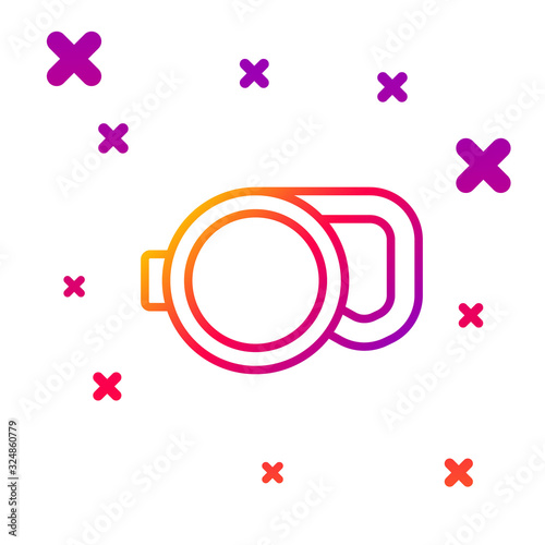Color line Retractable cord leash with carabiner icon isolated on white background. Pet dog lead. Animal accessory for outdoors walk. Gradient random dynamic shapes. Vector Illustration