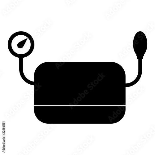 Blood pressure measuring device Tonometer apparatus Sphygmometer Aneroid Spygmos icon black color vector illustration flat style image