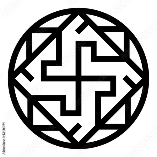Valkyrie Varangian sign Valkiriya slavic symbol icon black color vector illustration flat style image