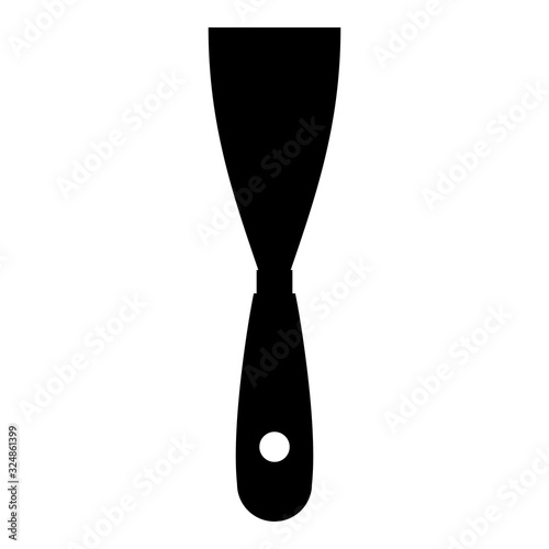 Construction spatula Putty knife Spackling tool Building hand instrument Builder equipment Trowel icon black color vector illustration flat style image