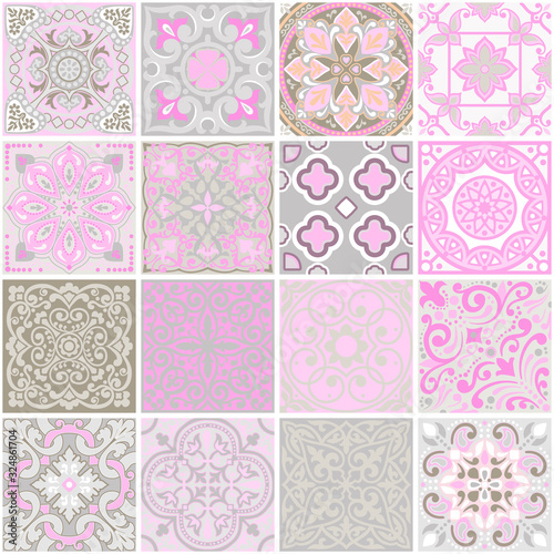 Seamless pattern Morrocan Tiles Square design