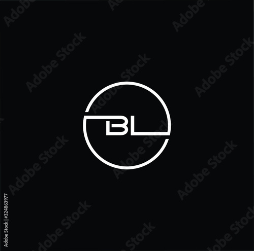 Outstanding professional elegant trendy awesome artistic black and white color BL LB initial based Alphabet icon logo. photo