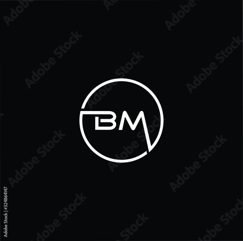 Outstanding professional elegant trendy awesome artistic black and white color BM MB initial based Alphabet icon logo.