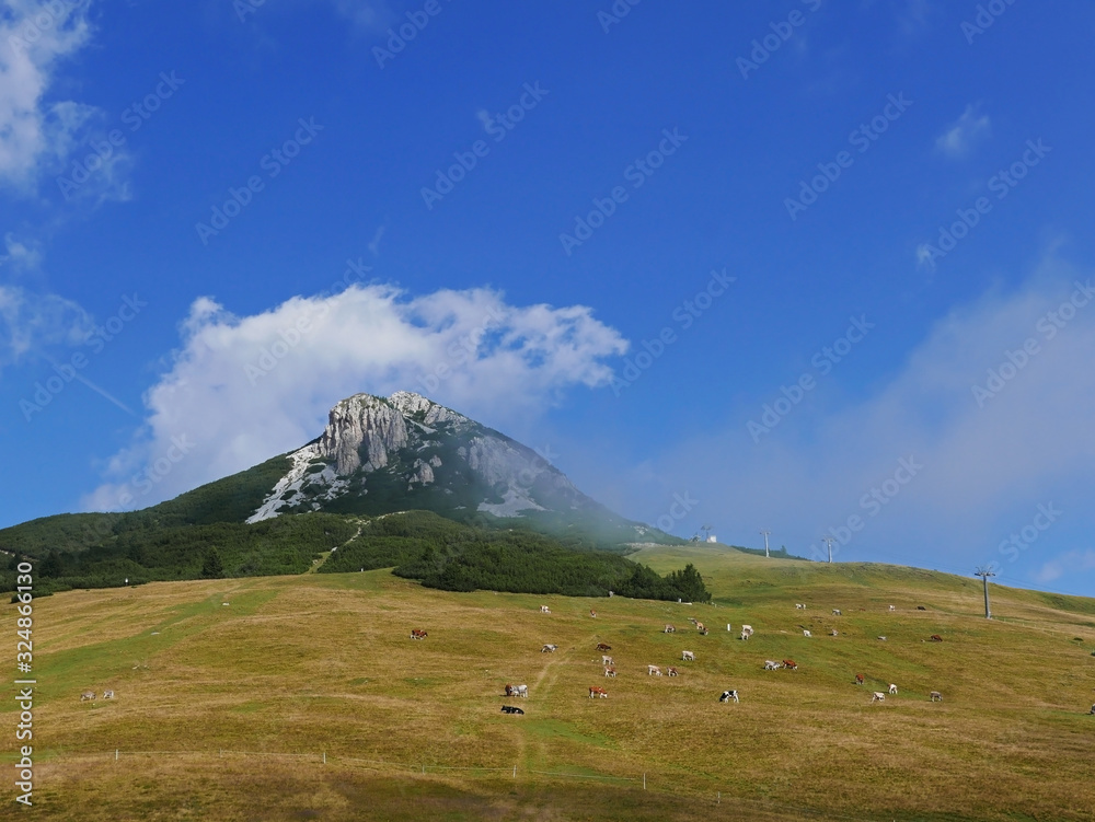la cima del Corno Bianco nelle dolomiti italiane in una giornata estiva la cima del Corno Bianco nelle dolomiti italiane in una giornata estiva
