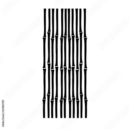 Seamless pattern in black and white of the bamboo, Vector illustration of bamboo, design of Chinese and Japanese trees,  Monochrome trees wallpaper for cards and web.