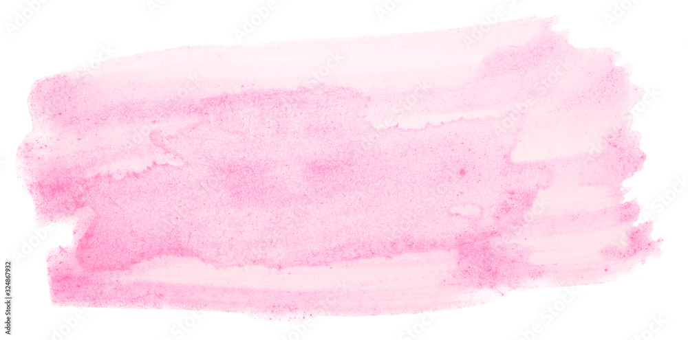 Watercolor pink stain element. Watercolor texture on paper photo on a white background isolated