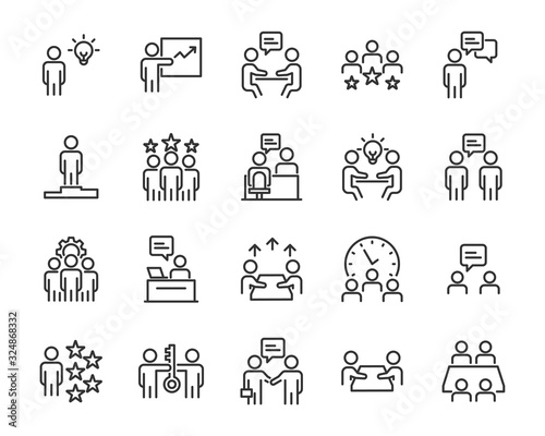 set of business icons  teamwork  working  meeting  management